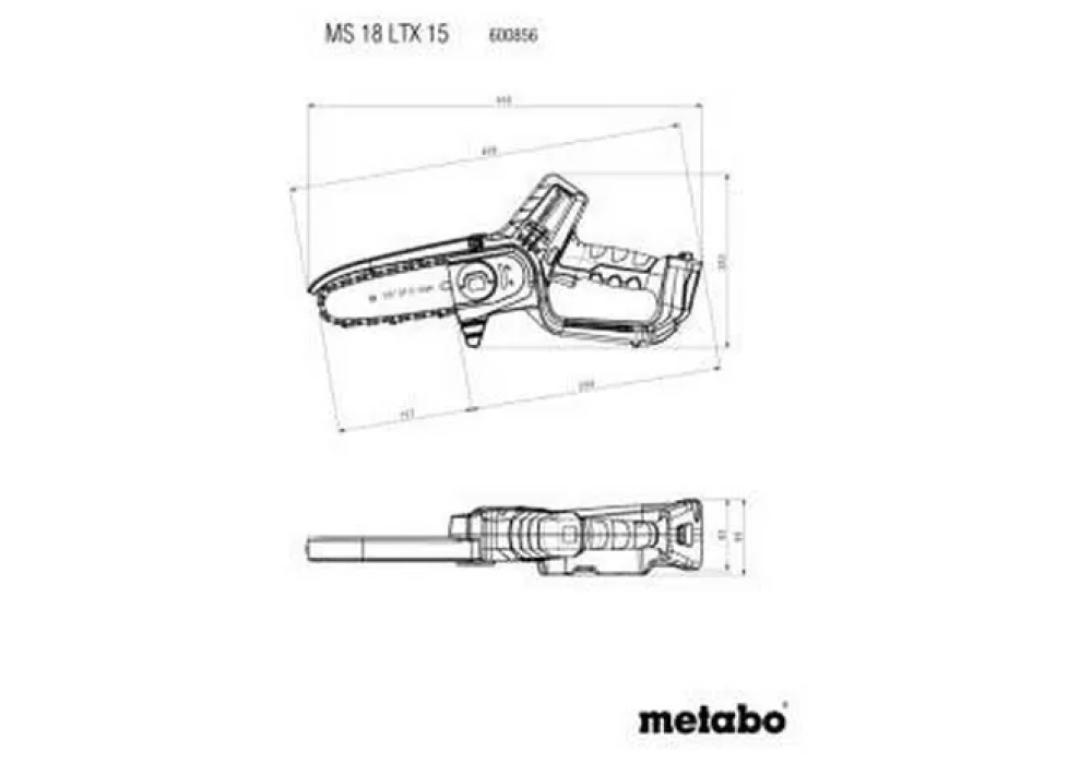 Metabo Tronçonneuse sans fil MS 18 LTX 15