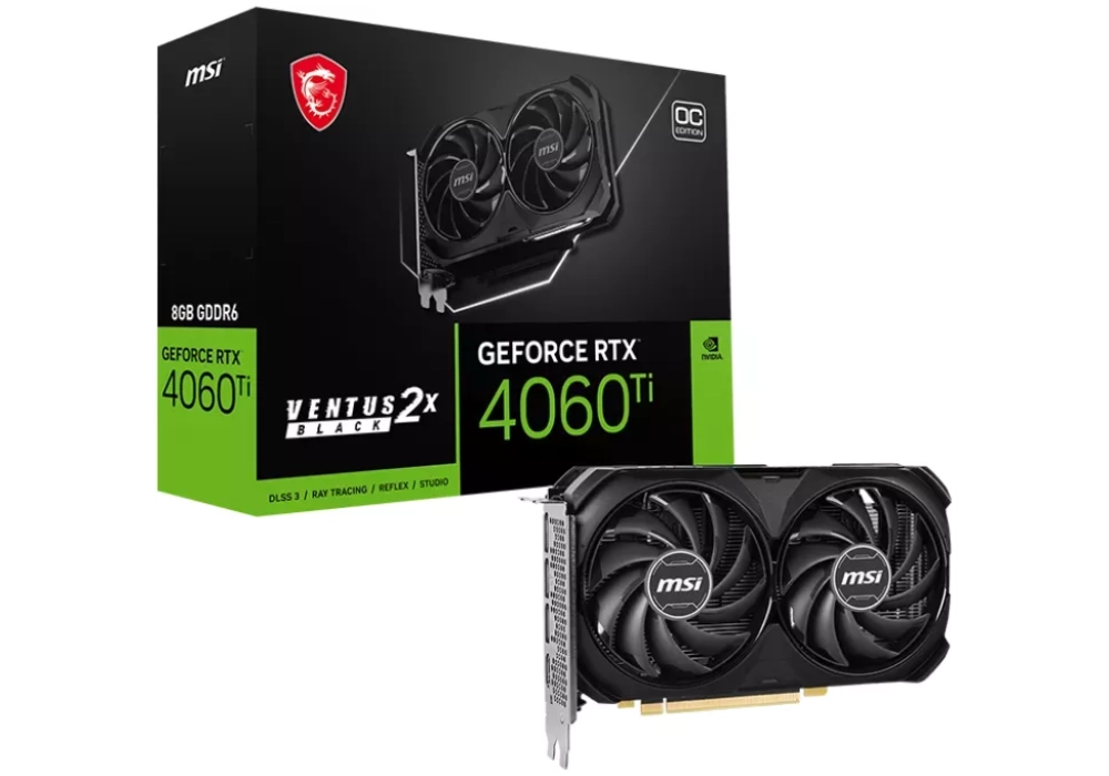 MSI GeForce RTX 4060 Ti Ventus 2X Black 8G OC