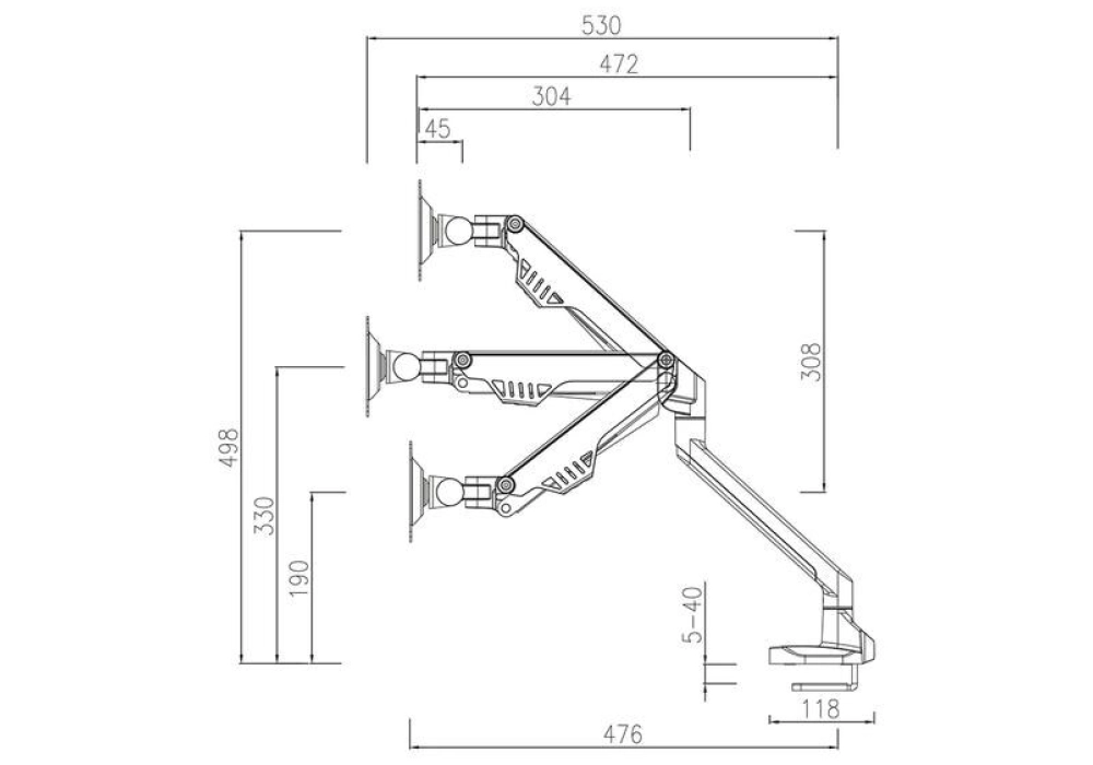 NEOMOUNTS Supports de table FPMA-D750BLACK2 jusqu'à 8 kg