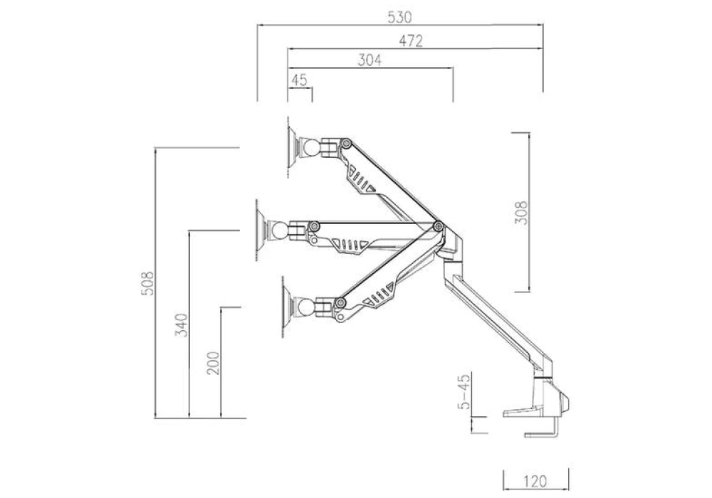 NEOMOUNTS Supports de table FPMA-D750DBLACK2 jusqu'à 8 kg