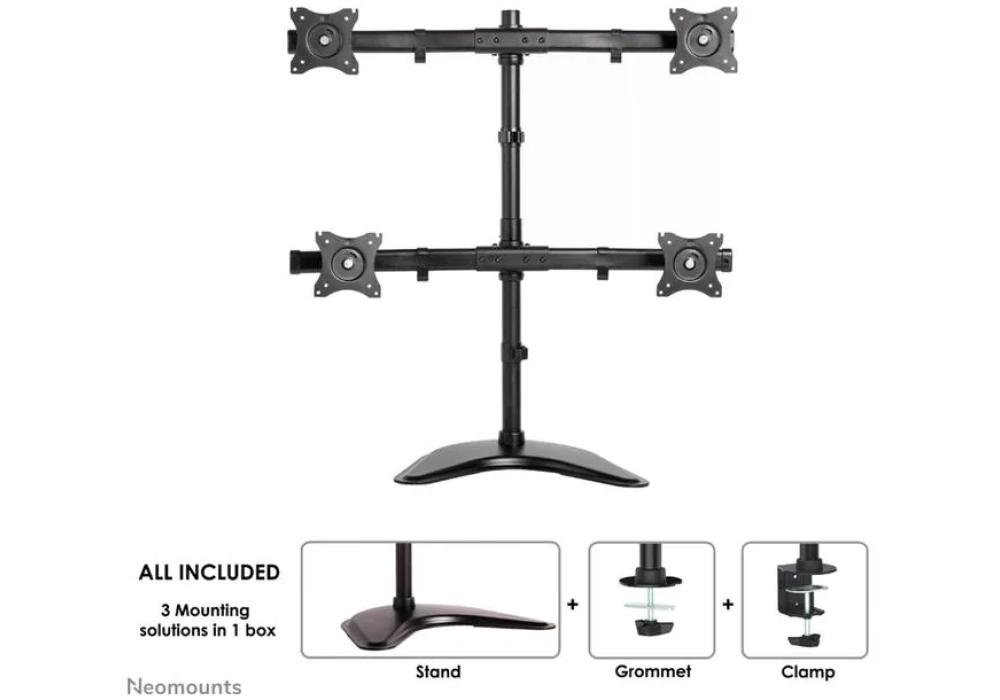 NEOMOUNTS Supports de table NM-D335D4 jusqu’à 8 kg – Noir