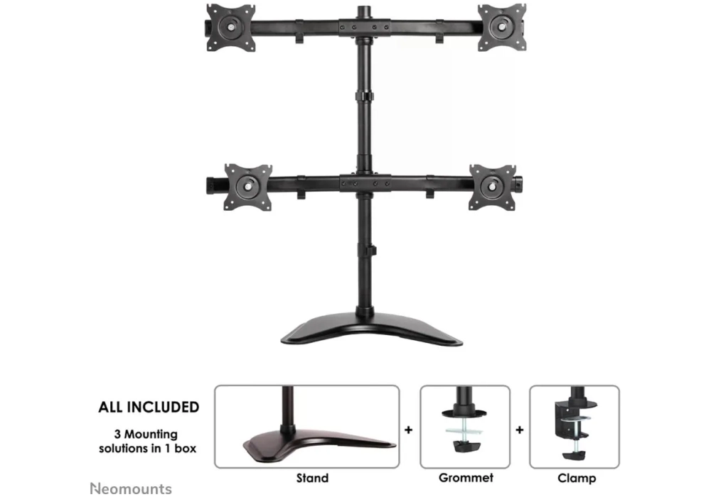 NEOMOUNTS Supports de table NM-D335D4 jusqu’à 8 kg – Noir