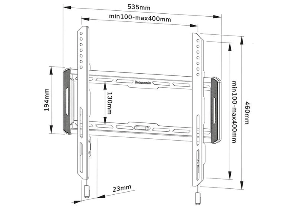 NEOMOUNTS Supports mural WL30-550BL14 Noir