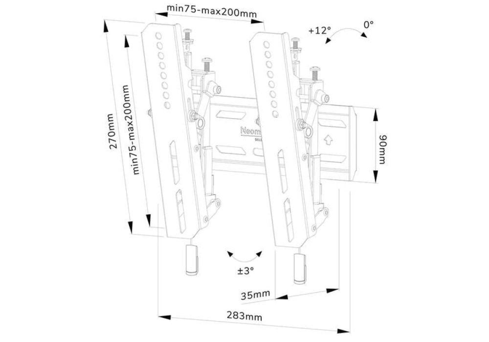 NEOMOUNTS Supports mural WL35S-850BL12 Noir