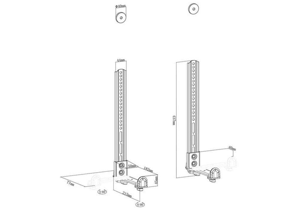 NEOMOUNTS Supports TV AWL29-650BL1 jusqu'à 15 kg