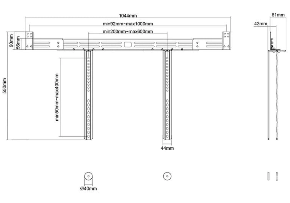 NEOMOUNTS Supports TV AWL29-750BL1 jusqu'à 10 kg