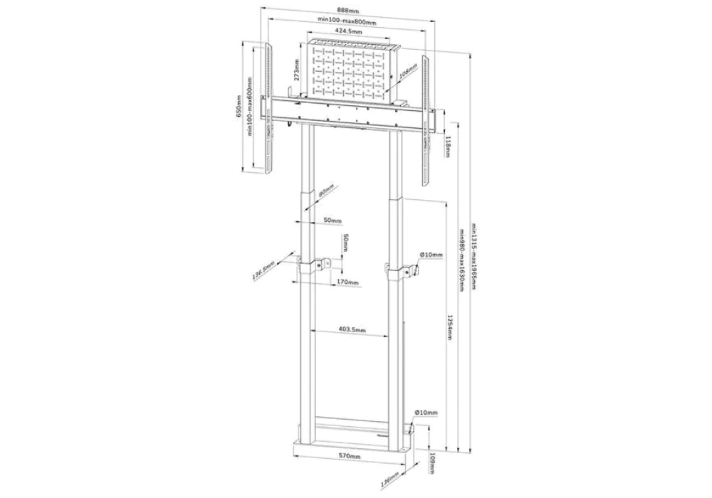 NEOMOUNTS Trolley TV WL55-875BL1 Noir