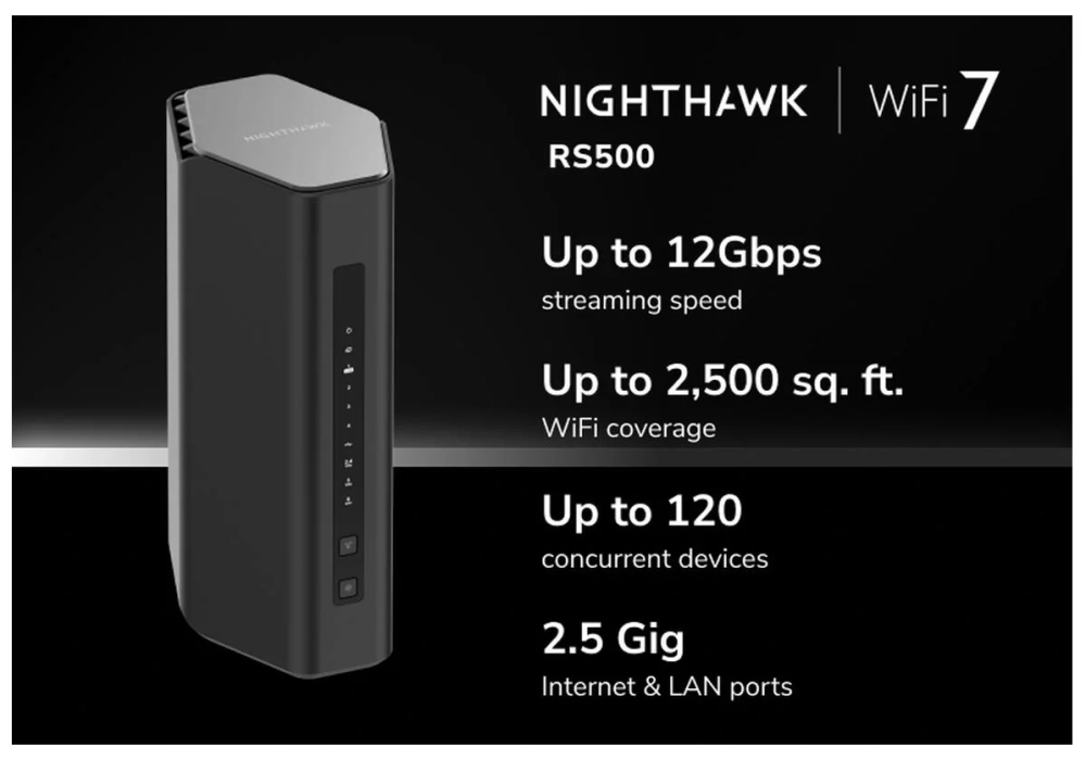 Netgear Routeur WiFi tri-bande RS500 Nighthawk WiFi 7