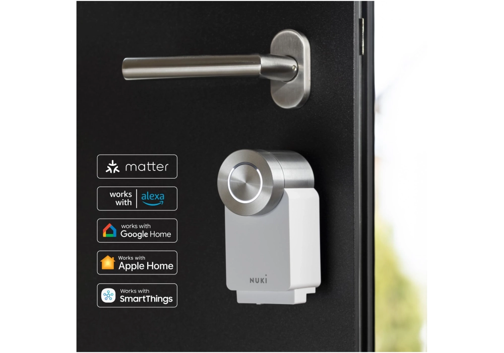 NUKI Contrôleur de porte Cylindre Smart Lock Pro (4e génération) EU, Blanc