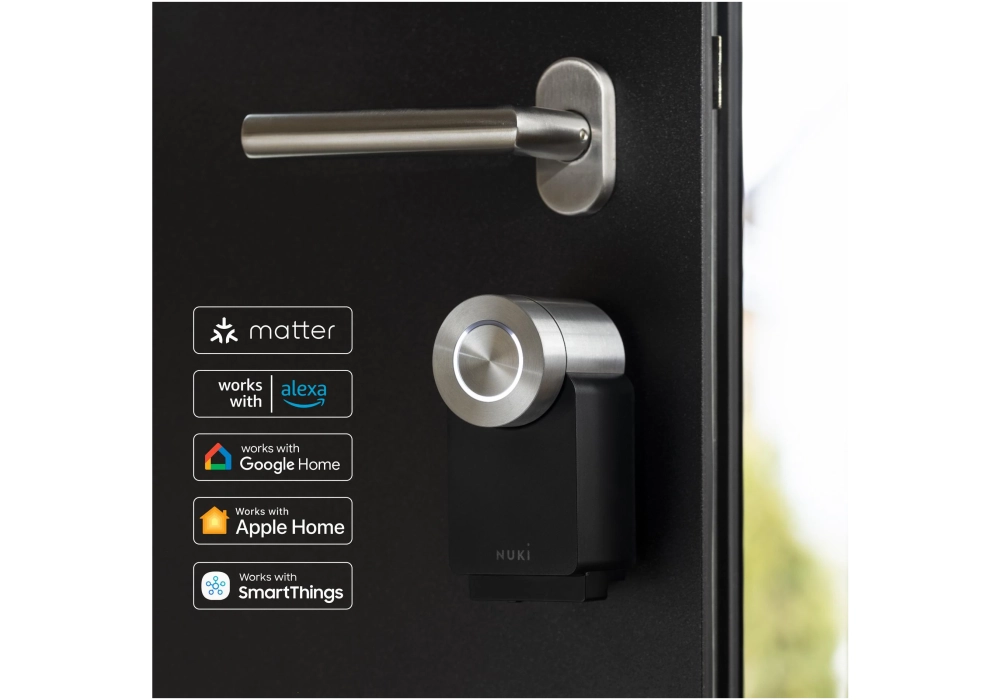 NUKI Contrôleur de porte Cylindre Smart Lock Pro (4e génération) EU, Noir