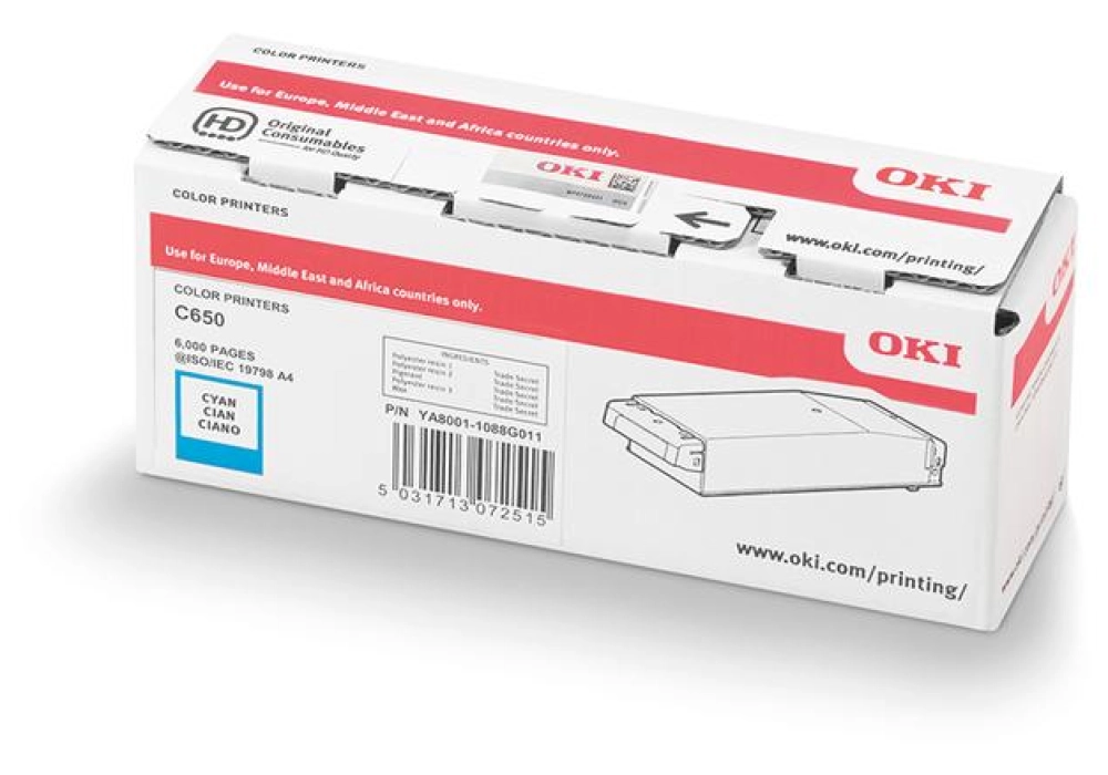 OKI Toner Cartridge - C650 - Cyan