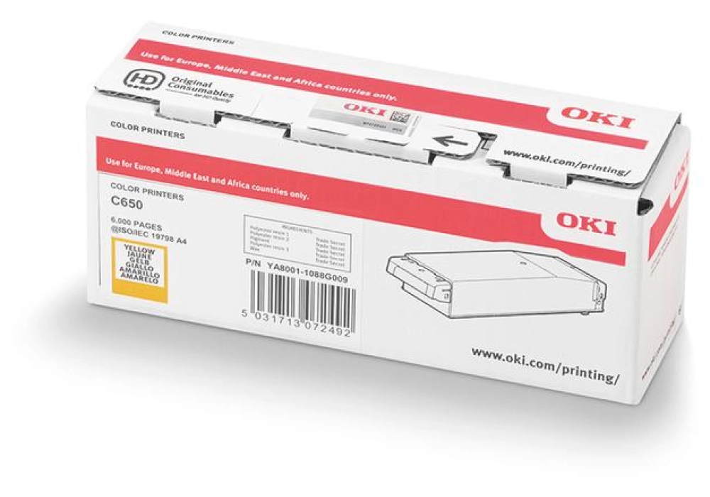 OKI Toner Cartridge - C650 - Yellow