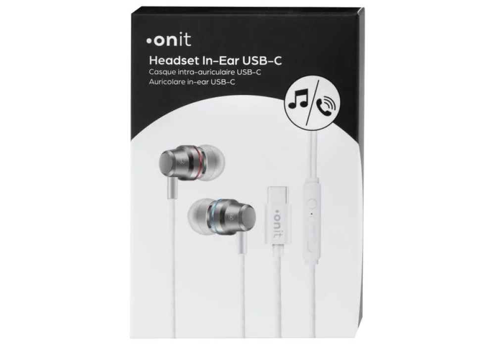 onit Écouteurs intra-auriculaires USB type C Blanc