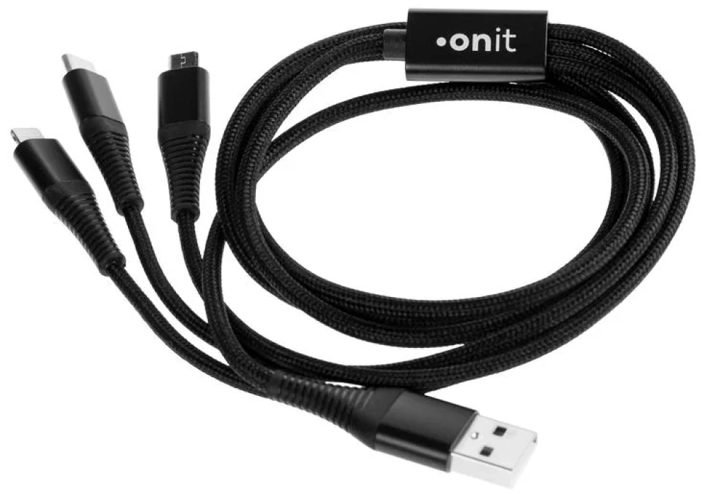 onit Câble chargeur USB USB A - Lightning/Micro-USB B/USB C 1 m