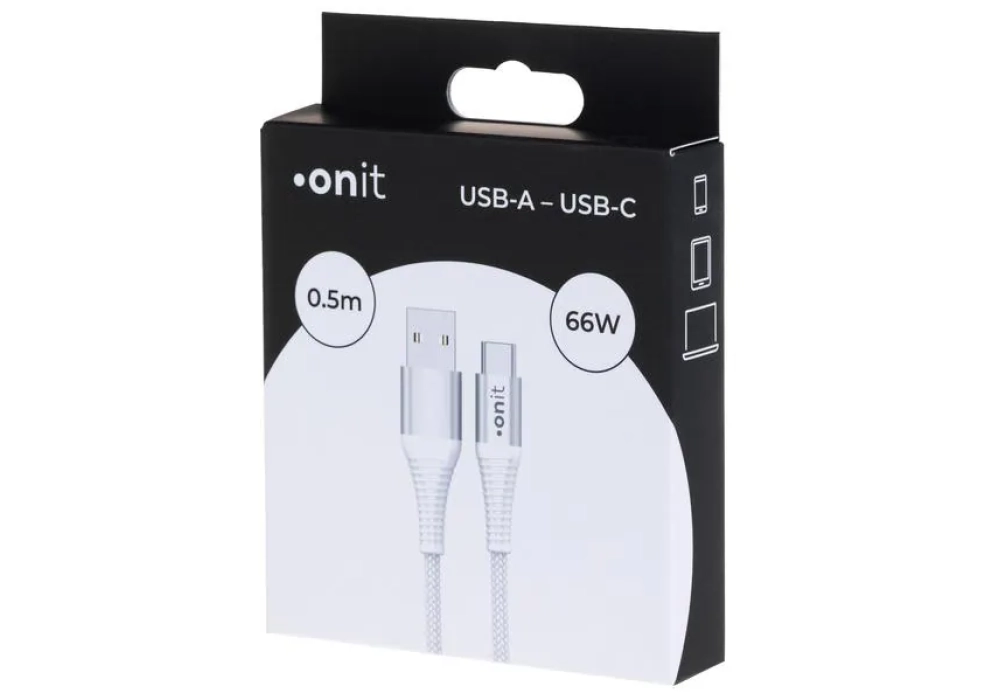 onit Câble USB 2.0 USB A - USB C 0.5 m, Blanc