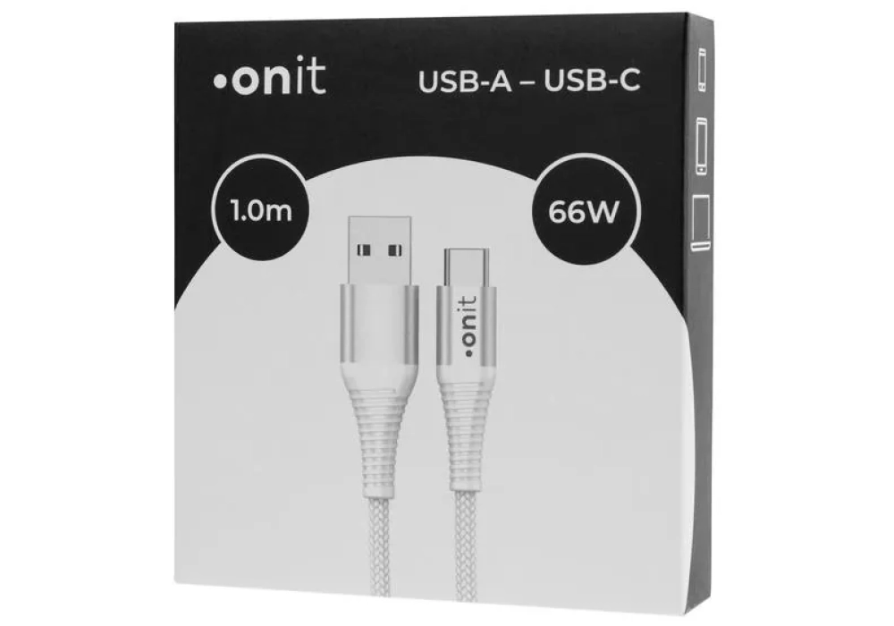 onit Câble USB 2.0 USB A - USB C 1 m, Blanc