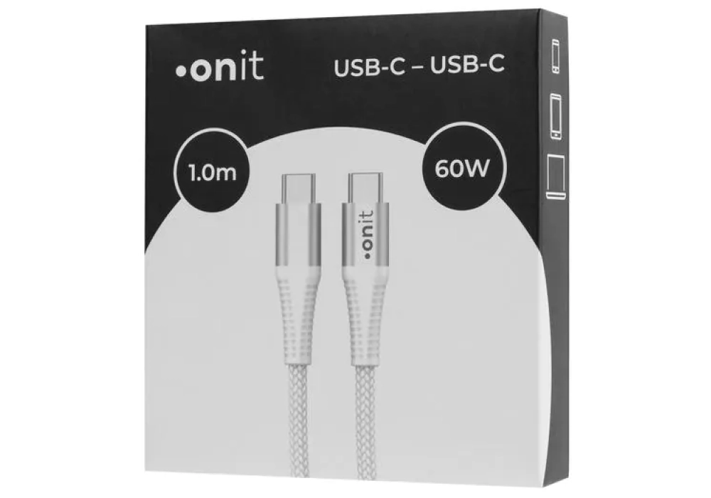 onit Câble USB 3.0 USB C - USB C 1 m, Blanc