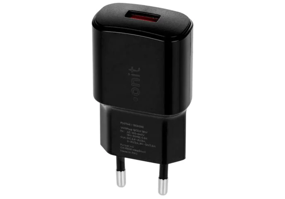 onit Chargeur mural USB-A QC3.0 18 W Noir