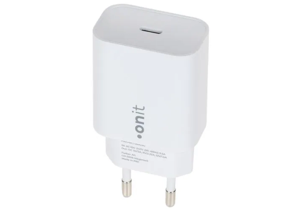 onit Chargeur mural USB-C PD 20 W Blanc