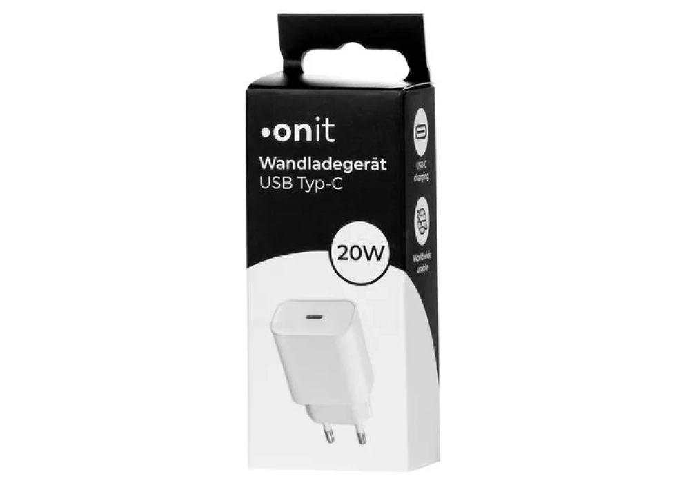 onit Chargeur mural USB-C PD 20 W Blanc