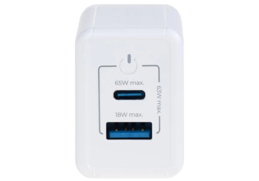 onit Chargeur mural USB Dual QC4+ 65 W GaN Blanc