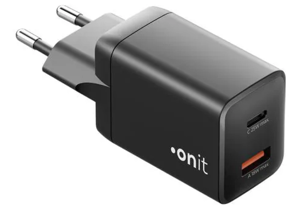 onit Chargeur mural USB PD25W + QC3.0 Noir