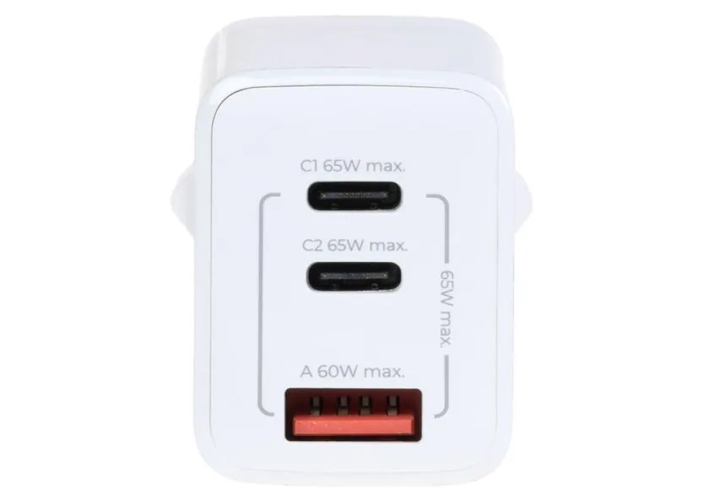 onit Chargeur mural USB Trial QC4+ 65 W GaN Blanc