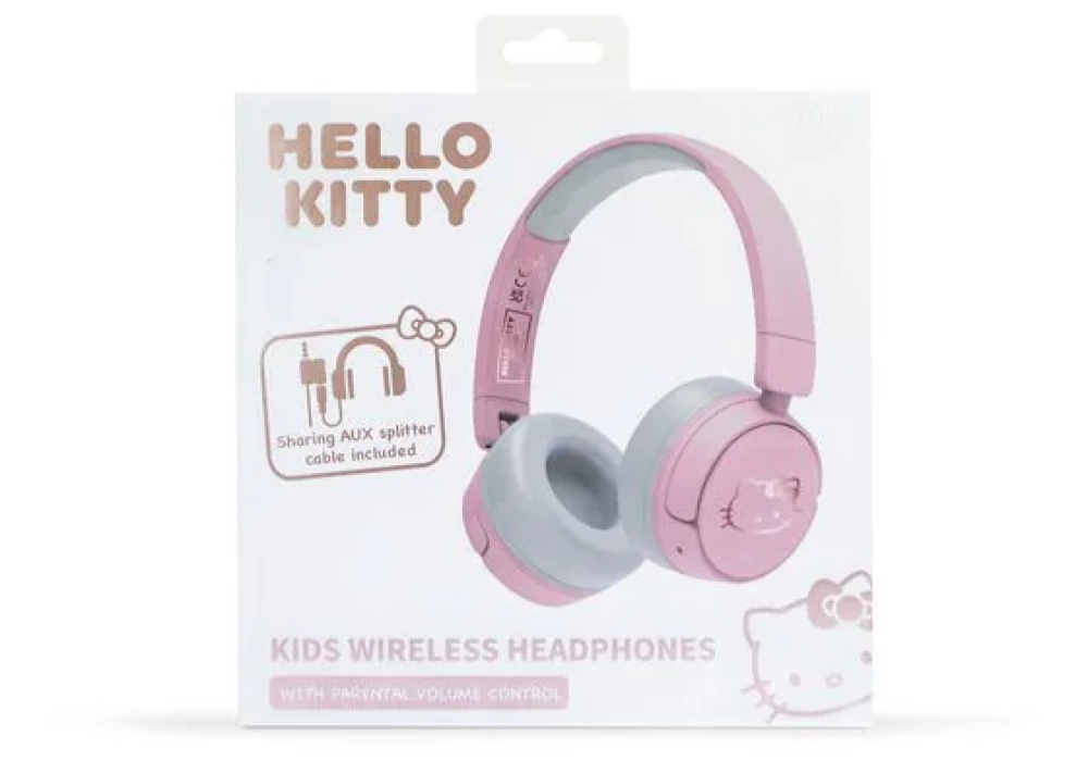 OTL Casques extra-auriculaires Hello Kitty Rose; Blanc