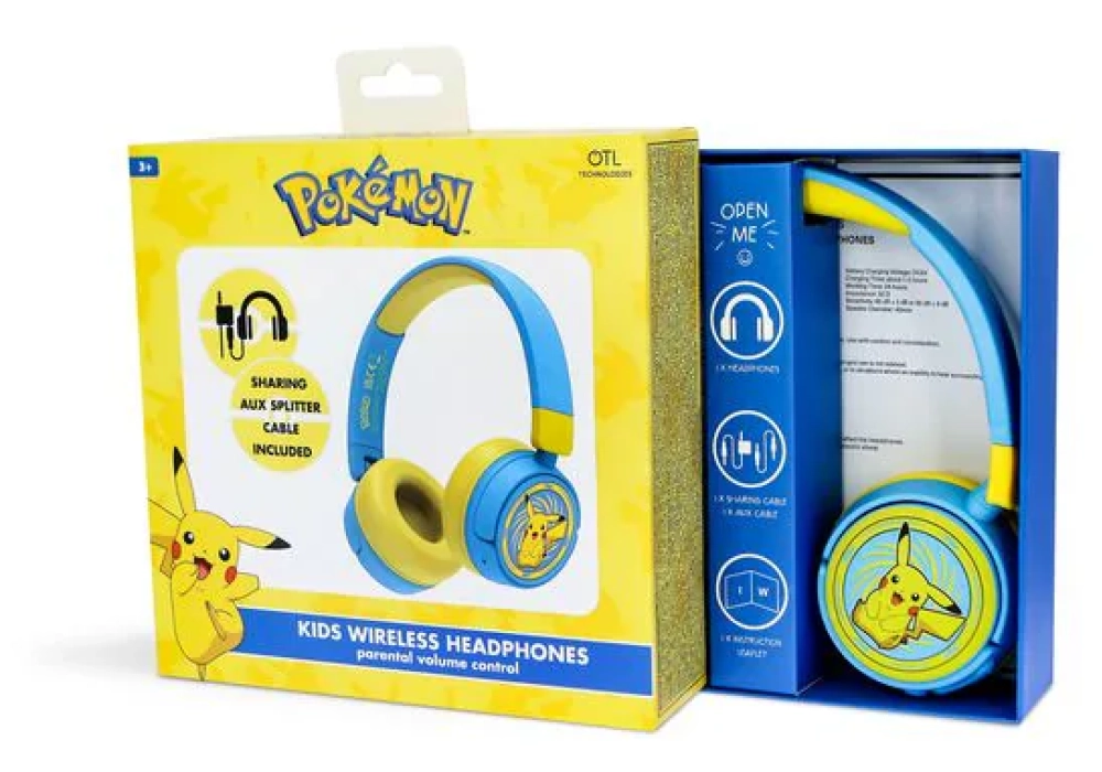 OTL Casques extra-auriculaires Pokémon Pikachu Jaune