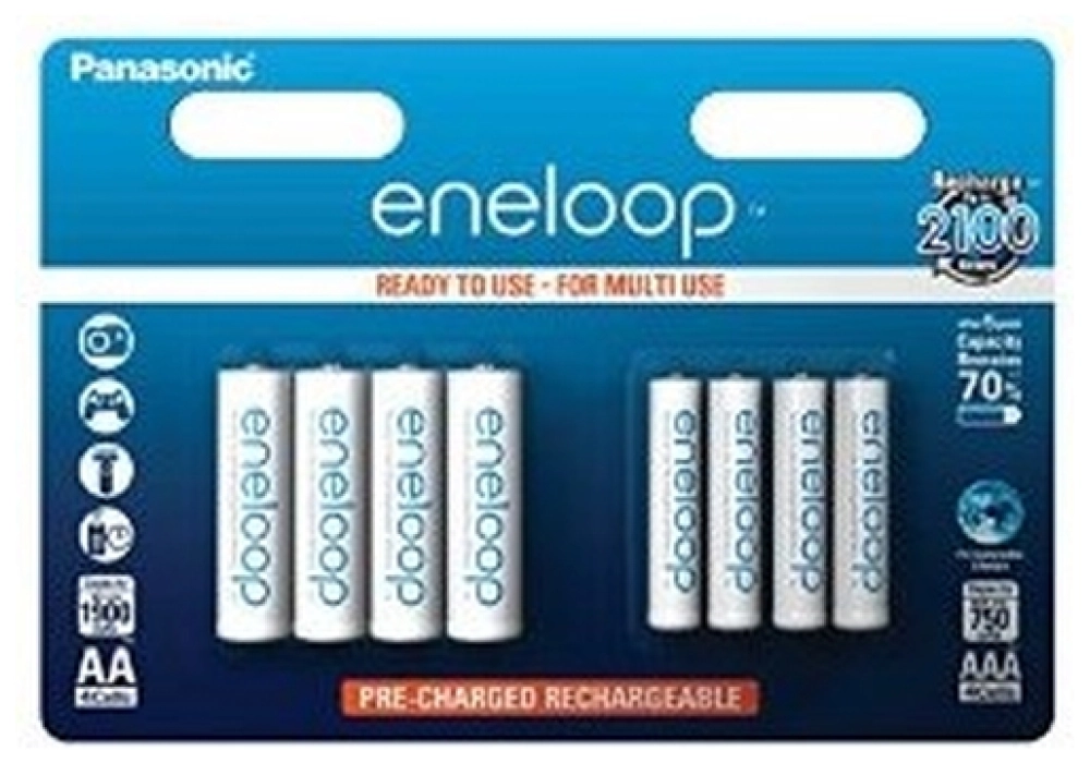 Panasonic eneloop Battery Pack - 4x AA + 4x AAA