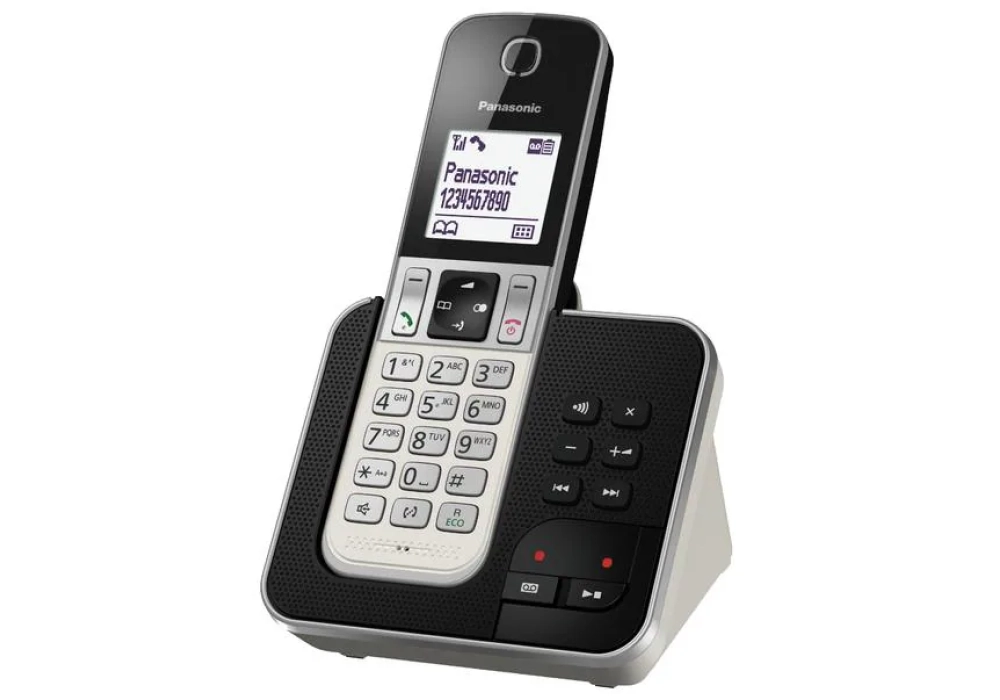 Panasonic Téléphone sans fil KX-TGD320SLW Noir/Argenté