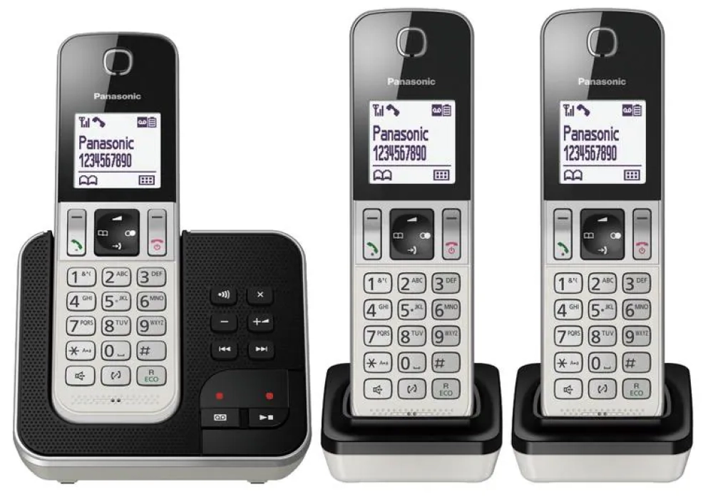 Panasonic Téléphone sans fil KX-TGD323SLW Trio Noir/Argenté