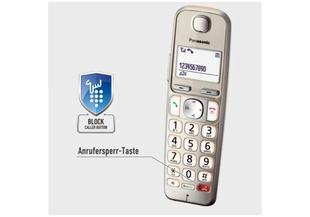 Panasonic Téléphone sans fil KX-TGE250SLN Champagne