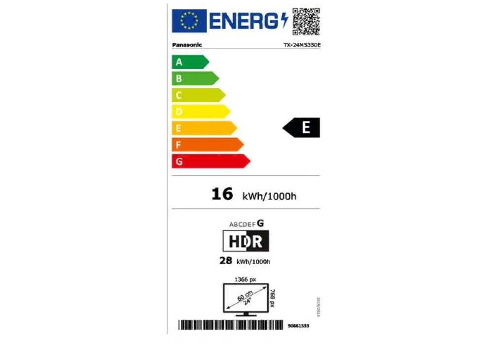 Panasonic TV TX-24MS350E 24", 1366 x 768 (WXGA), LED-LCD