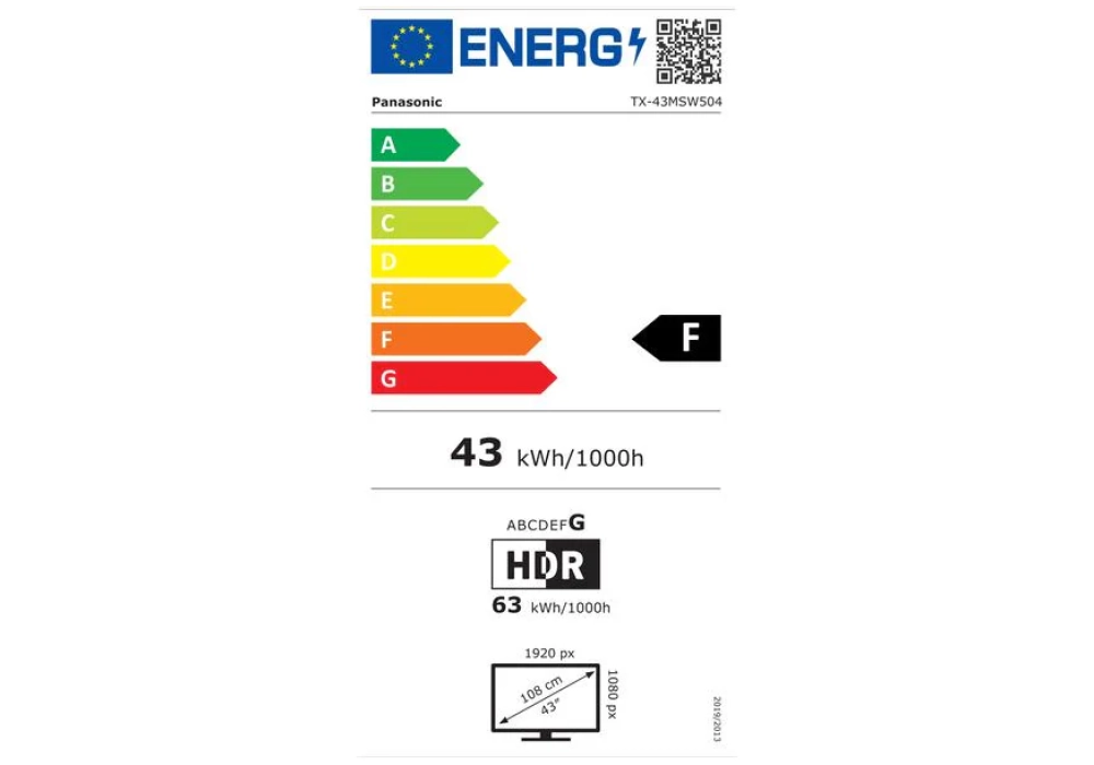 Panasonic TV TX-43MSW504 43", 1920 x 1080 (Full HD), LED-LCD