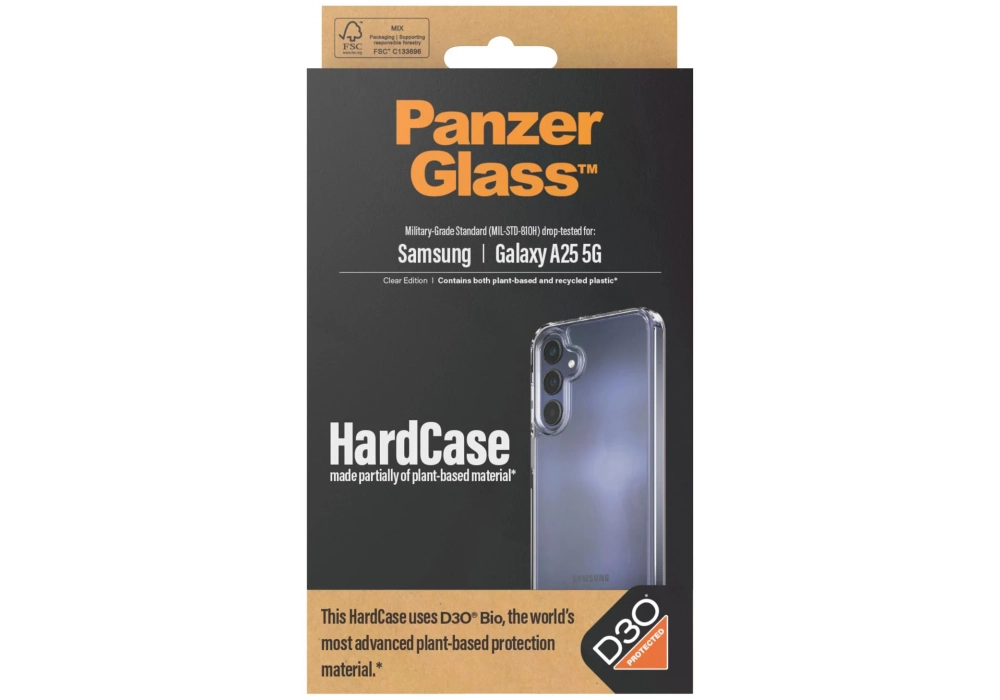 Panzerglass Coque arrière HardCase D3O Galaxy A25 5G Transparent