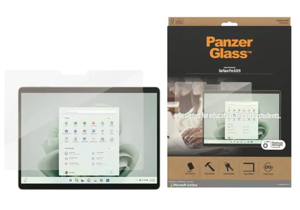 Panzerglass Films protecteurs pour tablettes Surface Pro X/ Pro 8 / Pro 9