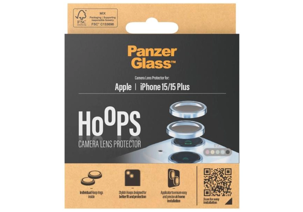 Panzerglass Lens Protector Rings HOOPS iPhone 15 / 15 Plus Bleu