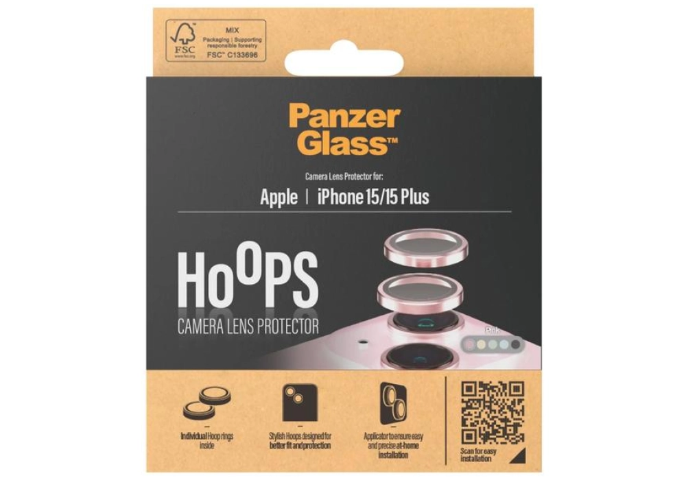 Panzerglass Lens Protector Rings HOOPS iPhone 15 / 15 Plus Rose