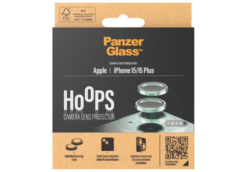 Panzerglass Lens Protector Rings HOOPS iPhone 15 / 15 Plus Vert