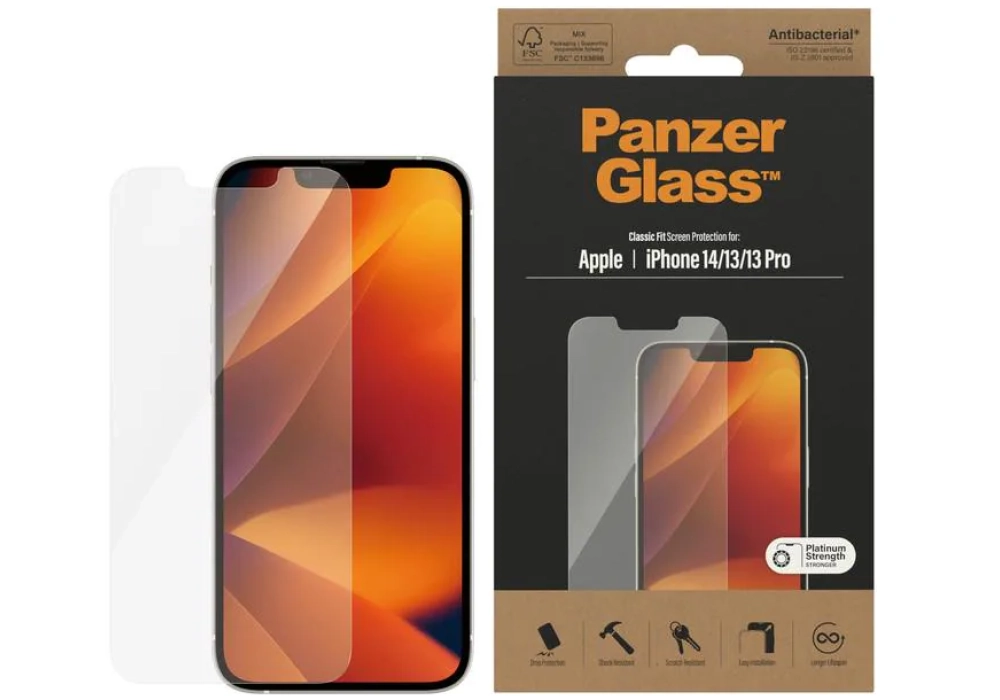 Panzerglass Protection d’écran Classic Fit iPhone 13/13 Pro/14