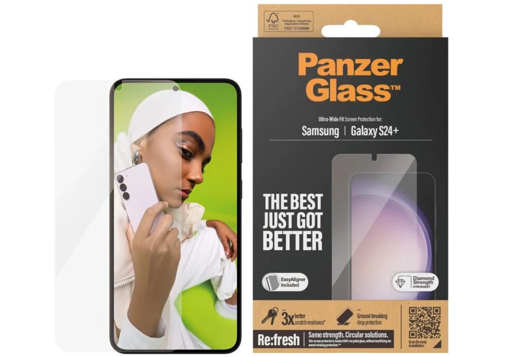 Panzerglass Protection d’écran Ultra Wide Fit Galaxy S24+ avec applicateur