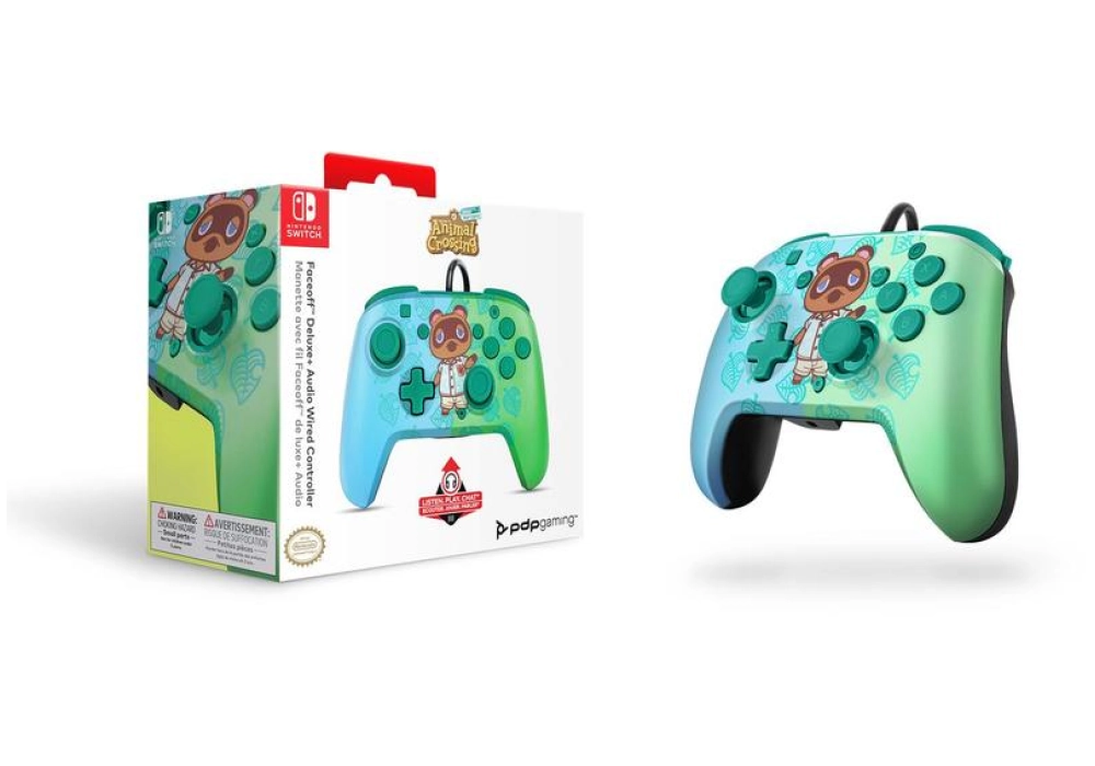 pdp Faceoff Deluxe+ Audio Wired Controller (Animal Crossing)