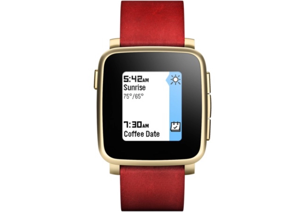 Pebble Time Steel (Red/Gold)