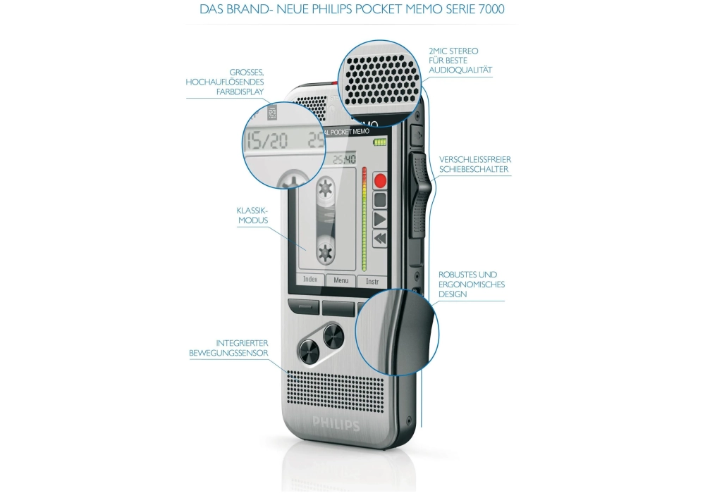 Philips Dictaphone Digital Pocket Memo DPM7200