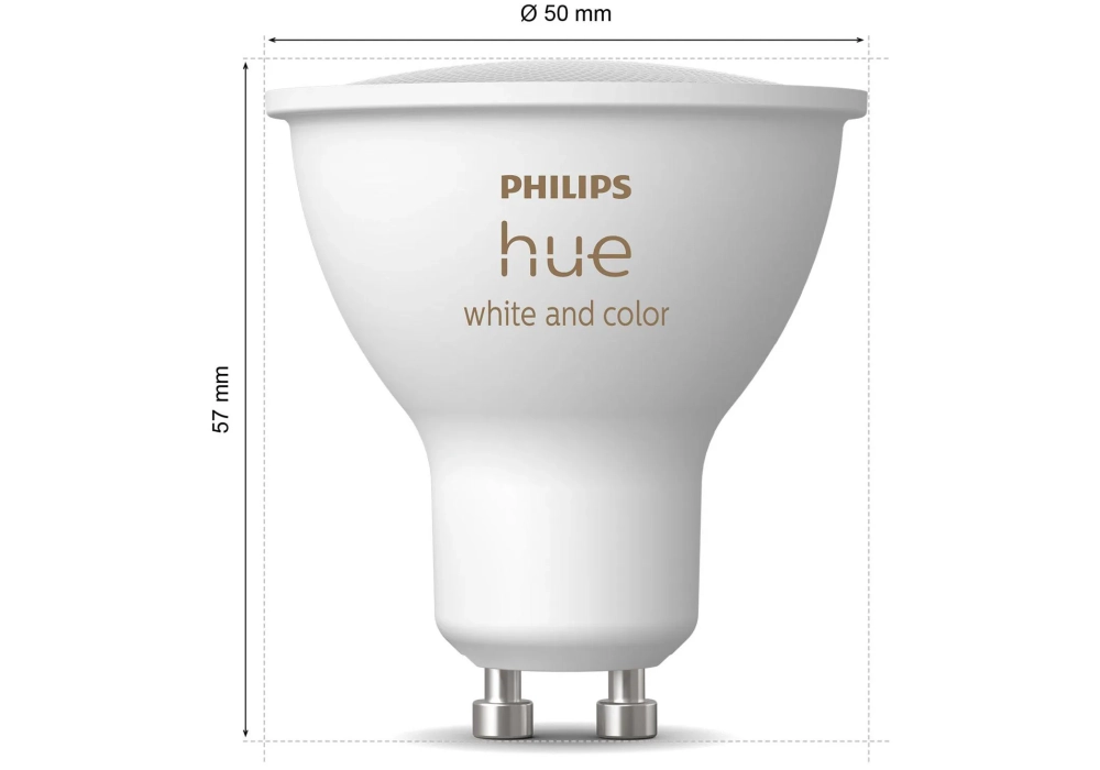 Philips Hue Ambiance blanche et couleur GU10 pack double 2 x 350 lm