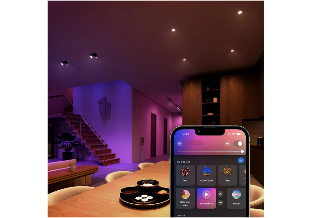 Philips Hue Ambiance blanche et couleur GU10 pack double 2 x 350 lm