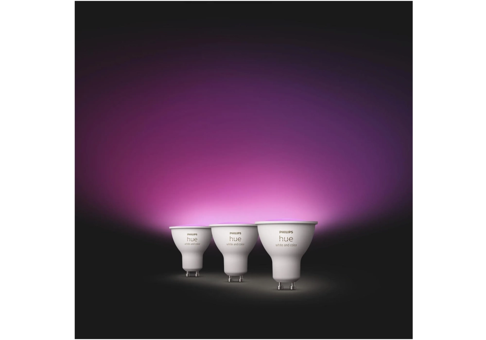 Philips Hue Ambiance blanche et couleur Pack de trois GU10 3 x 350 lm