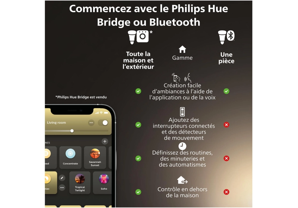 Philips Hue Ambiance blanche GU10 pack double