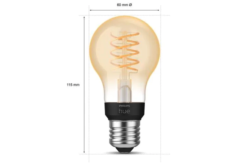 Philips Hue Ampoule Blanc Filament, 7 W, E27, 550 lm, Bluetooth